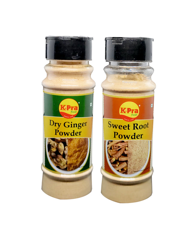 K-Pra Dry Ginger Powder | Sunth Powder | Sweet Root Powder | Jeshthamadh Powder Combo Pack Each 100 gm (200 gm)