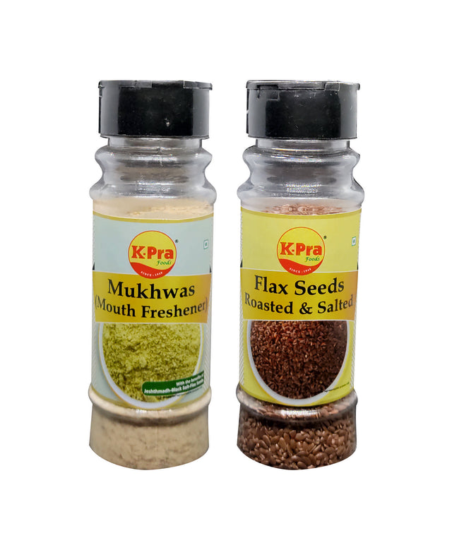 K-PRA MOUTH FRESHENER POWDER | MUKHWAS POWDER | FLAX SEEDS ROASTED & SALTED | JAWAS | COMBO PACK OF 2 | HEALTHY & TASTY COMBO